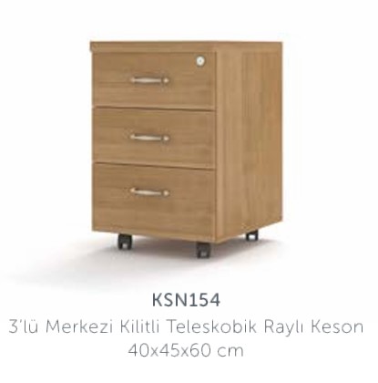 Keson KSN154 3’lü Merkezi Kilitli Teleskobik Raylı 40x45x60 cm