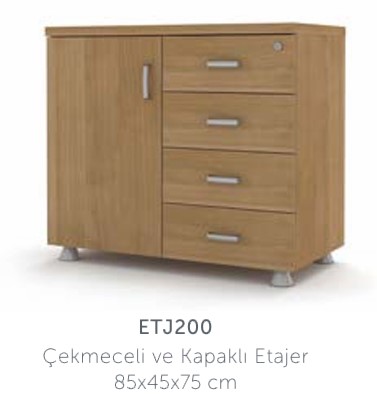 Etajer ETJ200 Çekmeceli ve Kapaklı 85x45x75 cm