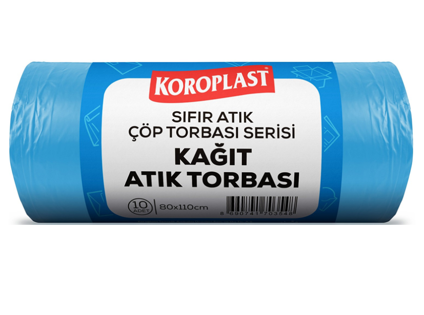 Koroplast Çöp Torbası Sıfır Atık Kağıt Atıkları Mavi Jumbo 80X110 440 Gr 10 Lu 27 Mic. St01500535