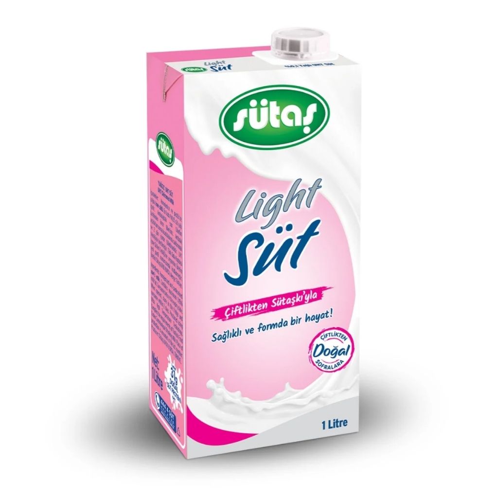 Sütaş Light Yağsız Süt 1 L 12 \'Lı