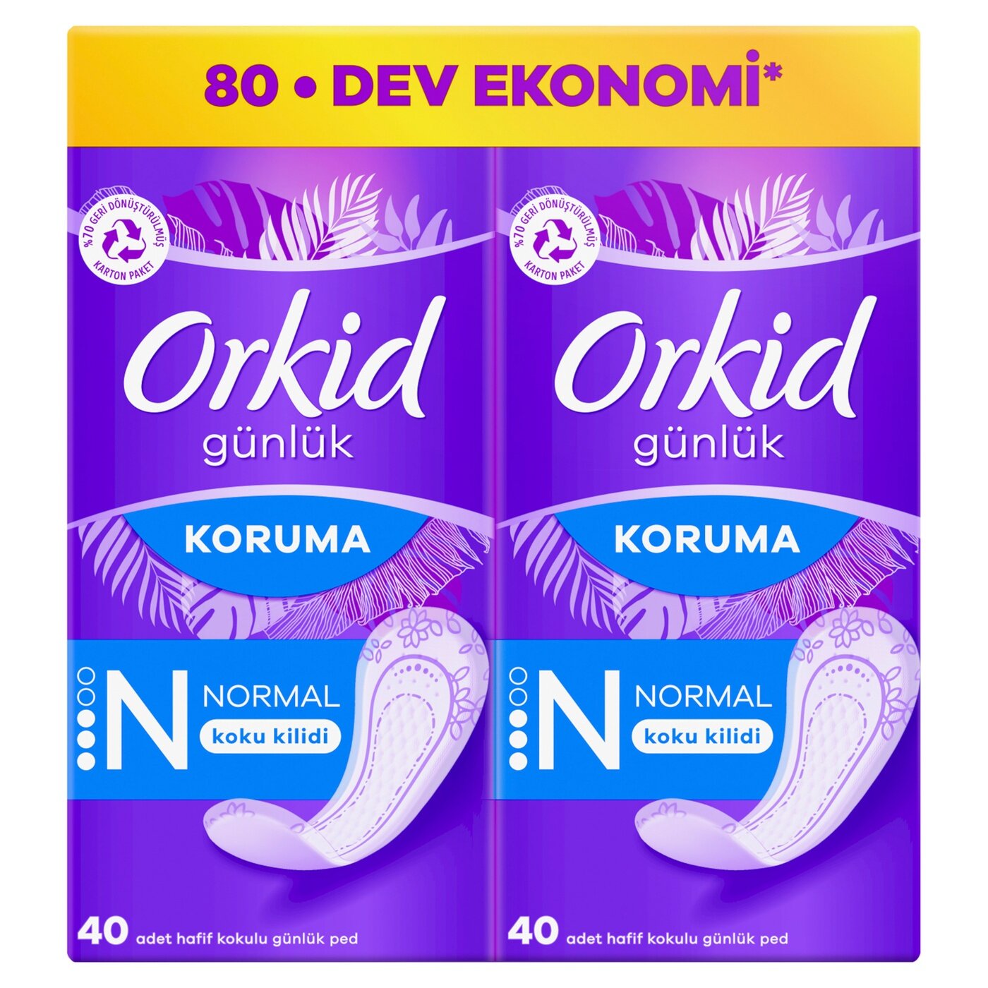 Orkid Günlük Ped Normal Dev Ekonomi Paketi 80\'li