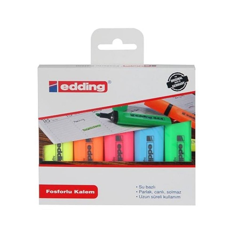 Edding 344 Fosforlu Kalem Seti 5 Renk