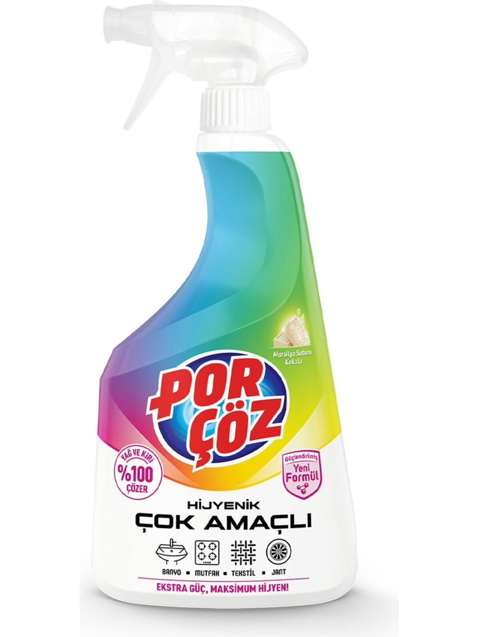 Porçöz 750 ml Çok Amaçlı Sprey Hijyenik Formül ile Mutfak ve Banyo Yüzeyleri için Etkili Temizlik