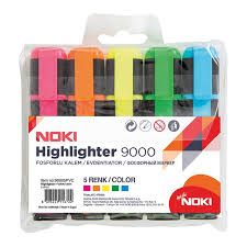 Noki 9000P5 Fosforlu Kalem Seti 5 Renk