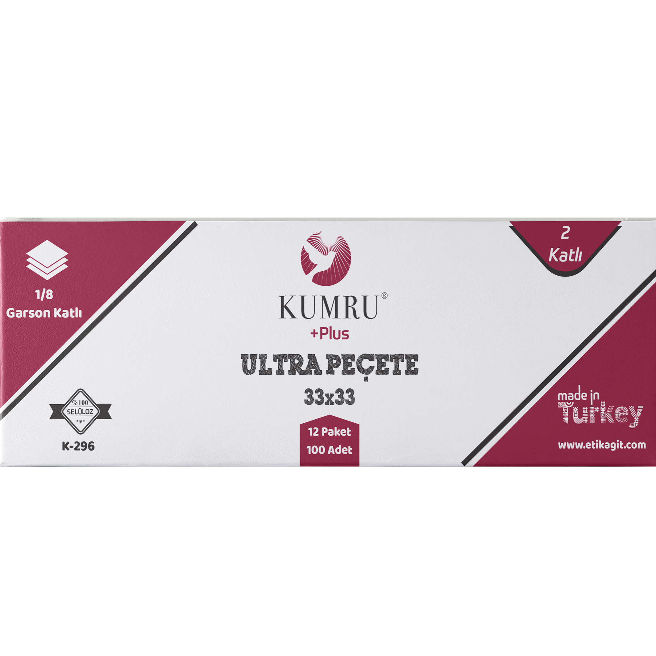 Kumru 33X33 Kağıt Peçete1/8Garson Katlama 12*100Ad #2