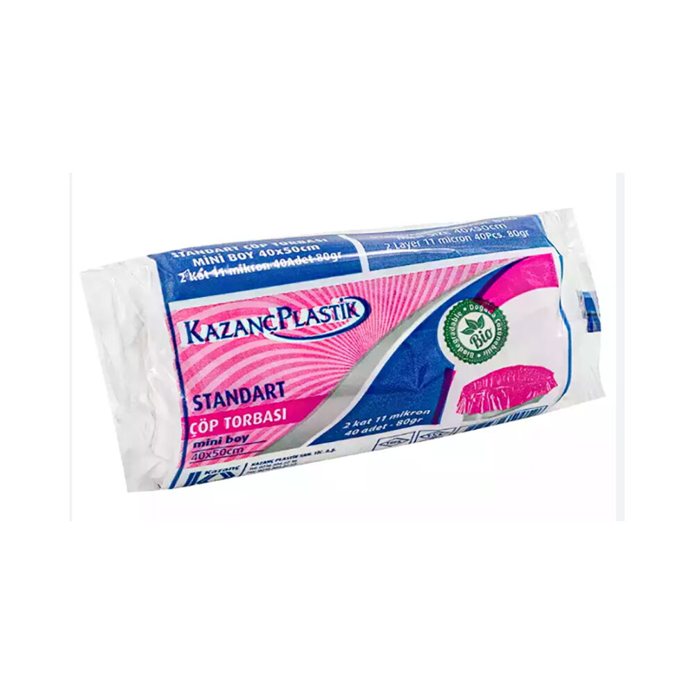 Kazanç Standart Mini Beyaz 40X50 Cm 80 Gr Çöp Torbası 40 Lı Rulo