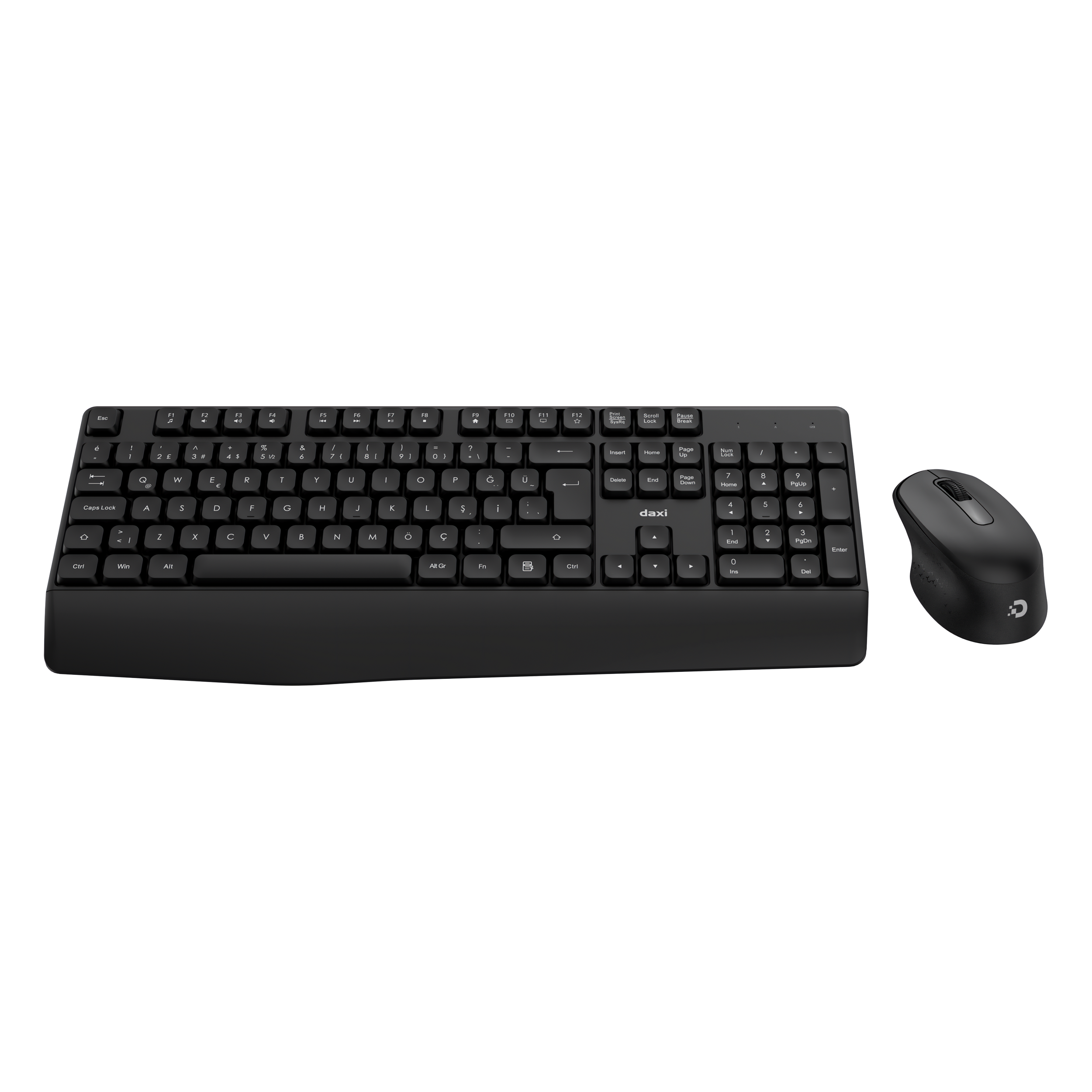 DAXİ MK-260 Klavye Kablosuz Set 2.4GHz Siyah Q TR Comfort Touch Combo                  + PAD HEDİYELİ