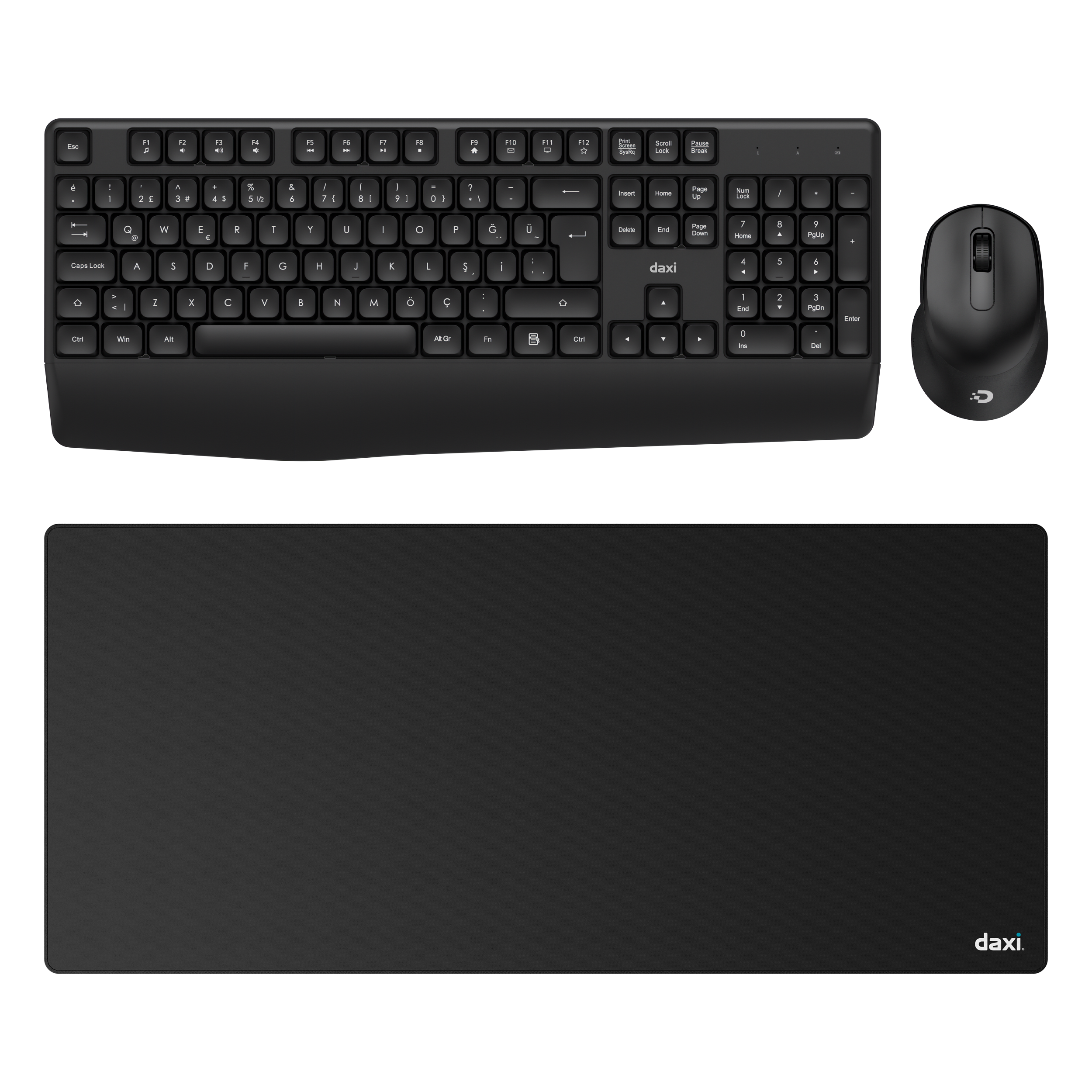DAXİ MK-260 Klavye Kablosuz Set 2.4GHz Siyah Q TR Comfort Touch Combo                  + PAD HEDİYELİ #2