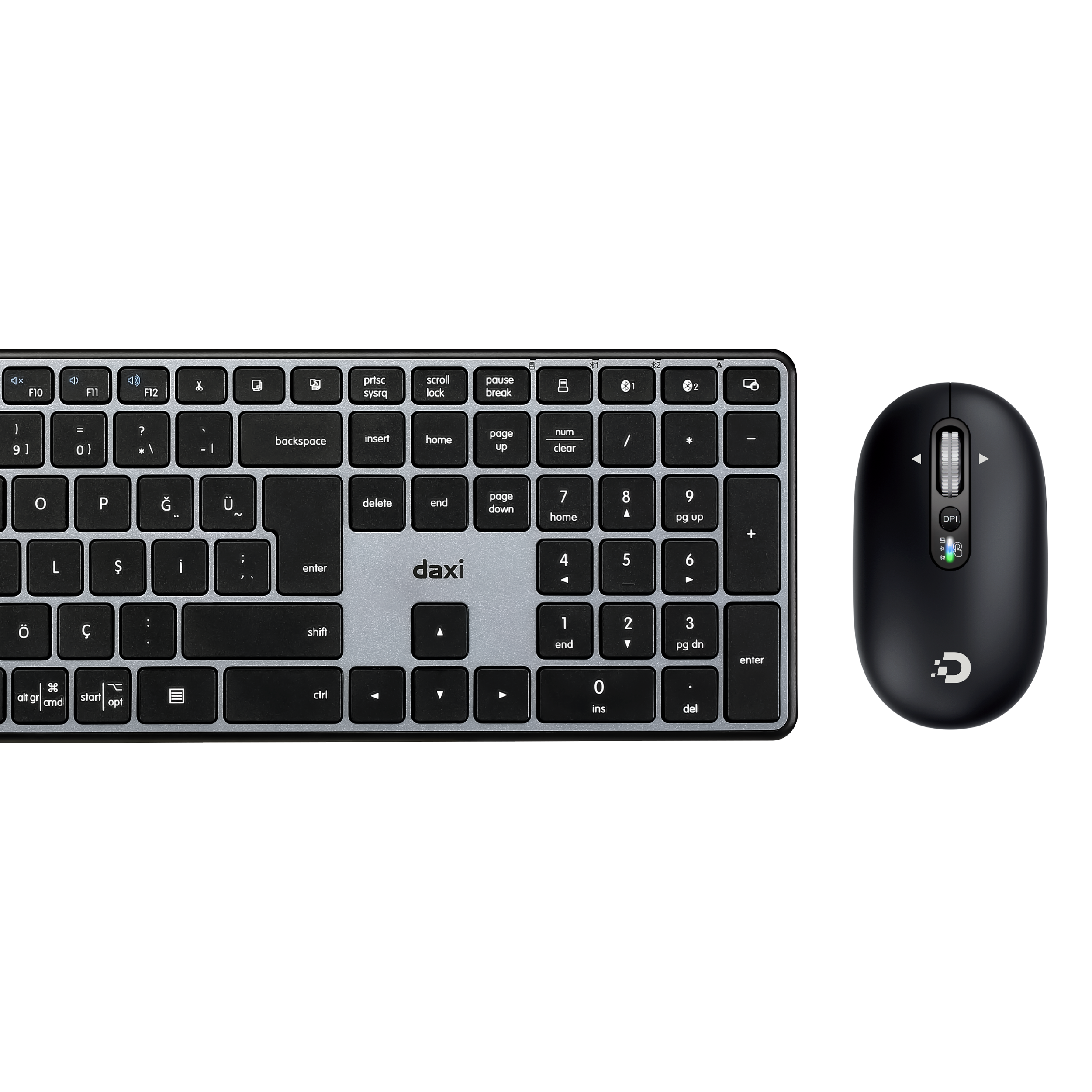 DAXİ MK-450 Klavye Kablosuz Set Bluetooth/ WiFi Siyah Q TR Scissor-Switch+FlyingWhell 3200DPI #2