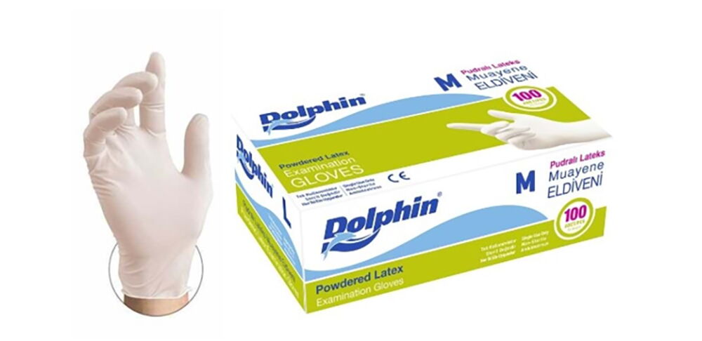 Dolphin Latex Muayene Eldiveni Pudralı Medıum 100 Lü