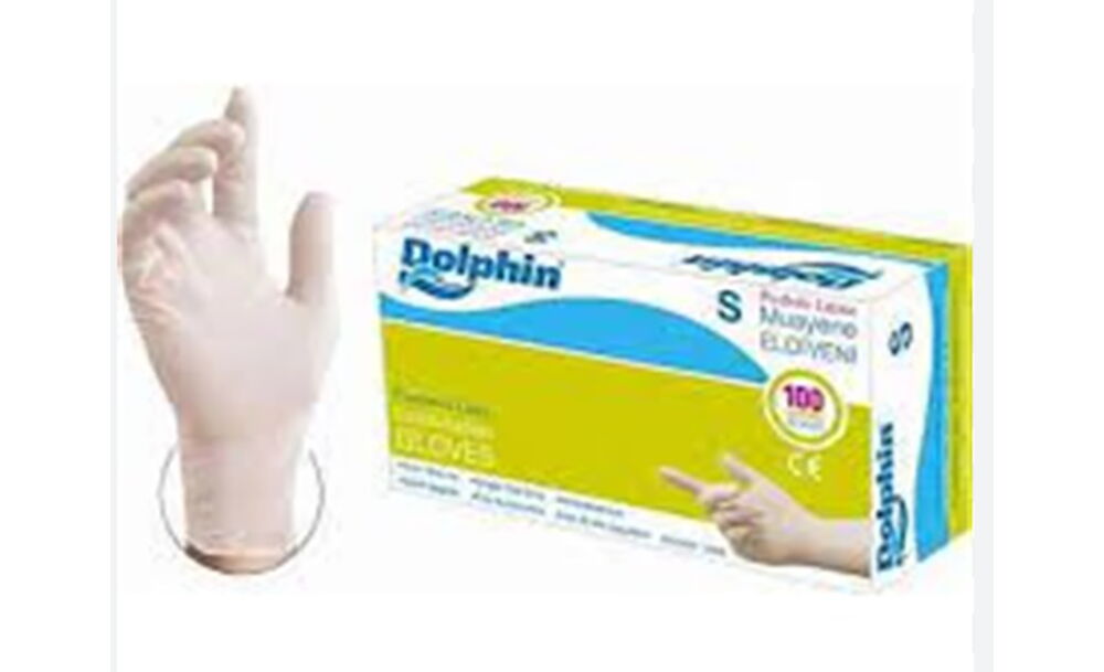 Dolphin Latex Muayene Eldiveni Pudralı Small 100 Lü
