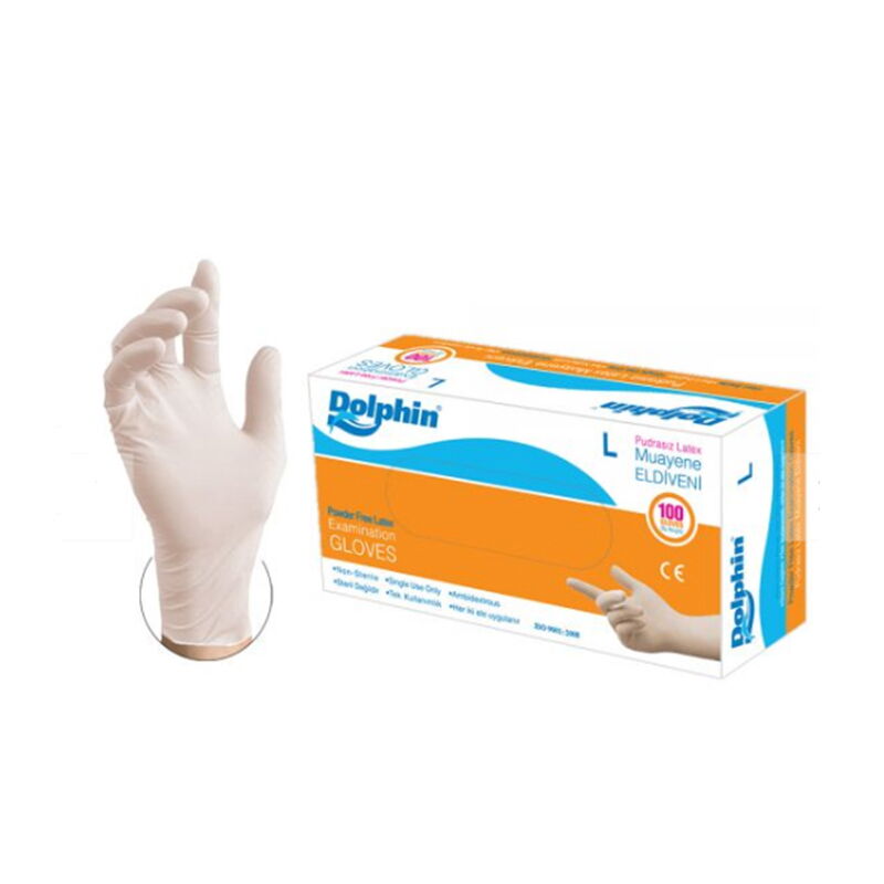 Dolphin Mavi Nitril Muayene Eldiveni Pudrasız Large 100 Lü