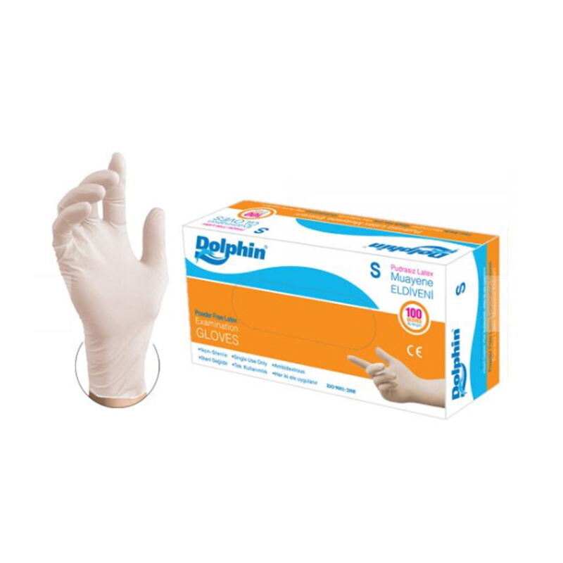 Dolphin Mavi Nitril Muayene Eldiveni Pudrasız Small 100 Lü