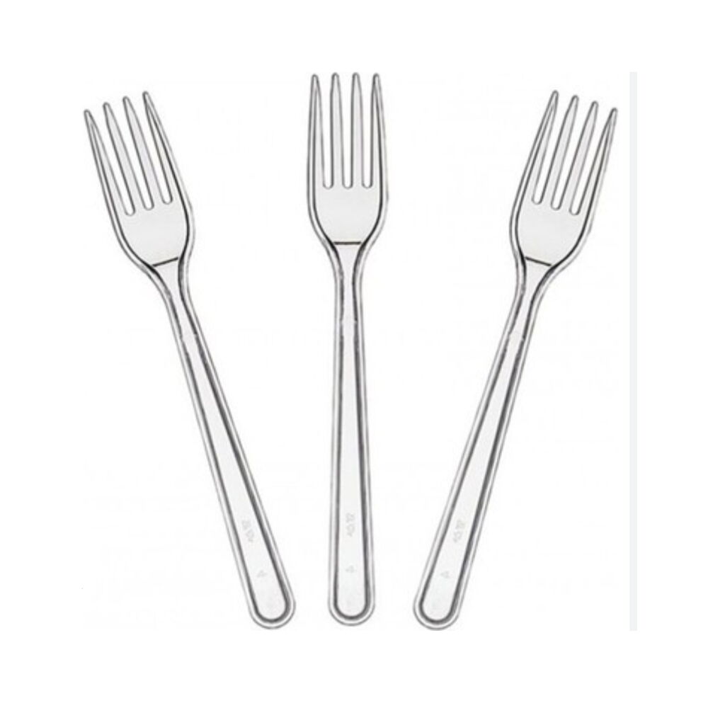 Asorty Plastik Lüks Çatal Şeffaf 50\' Li