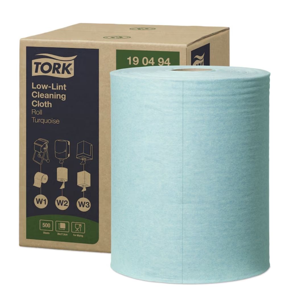 Tork 190494 Düşük Hav Nonwoven Temizlik Bezi Rulo Turkuaz W1/2/3