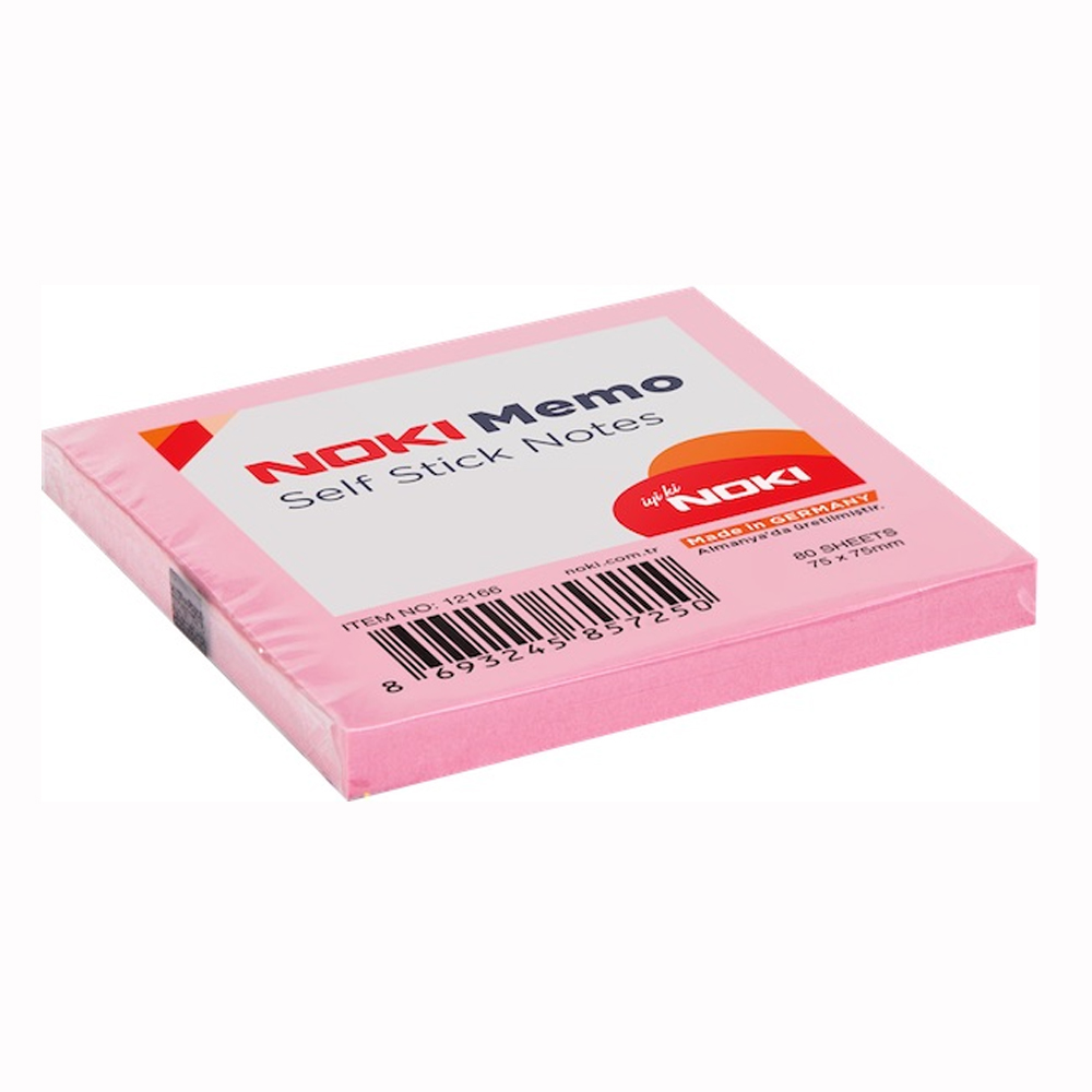 Noki Memo Yapışkanlı Not Kağıdı 75X75 80 Yp 12166 Açık Pembe