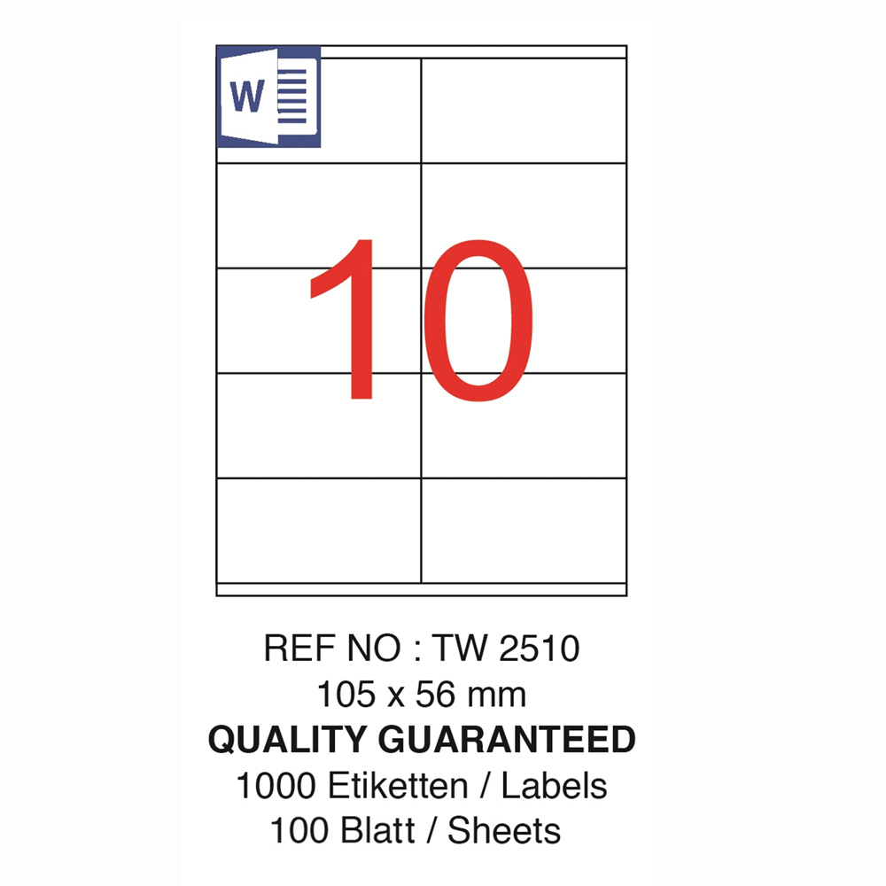 Tanex Laser Etiket Tw-2510 105 X 56 Mm ( 10 ) 100 Lü #2