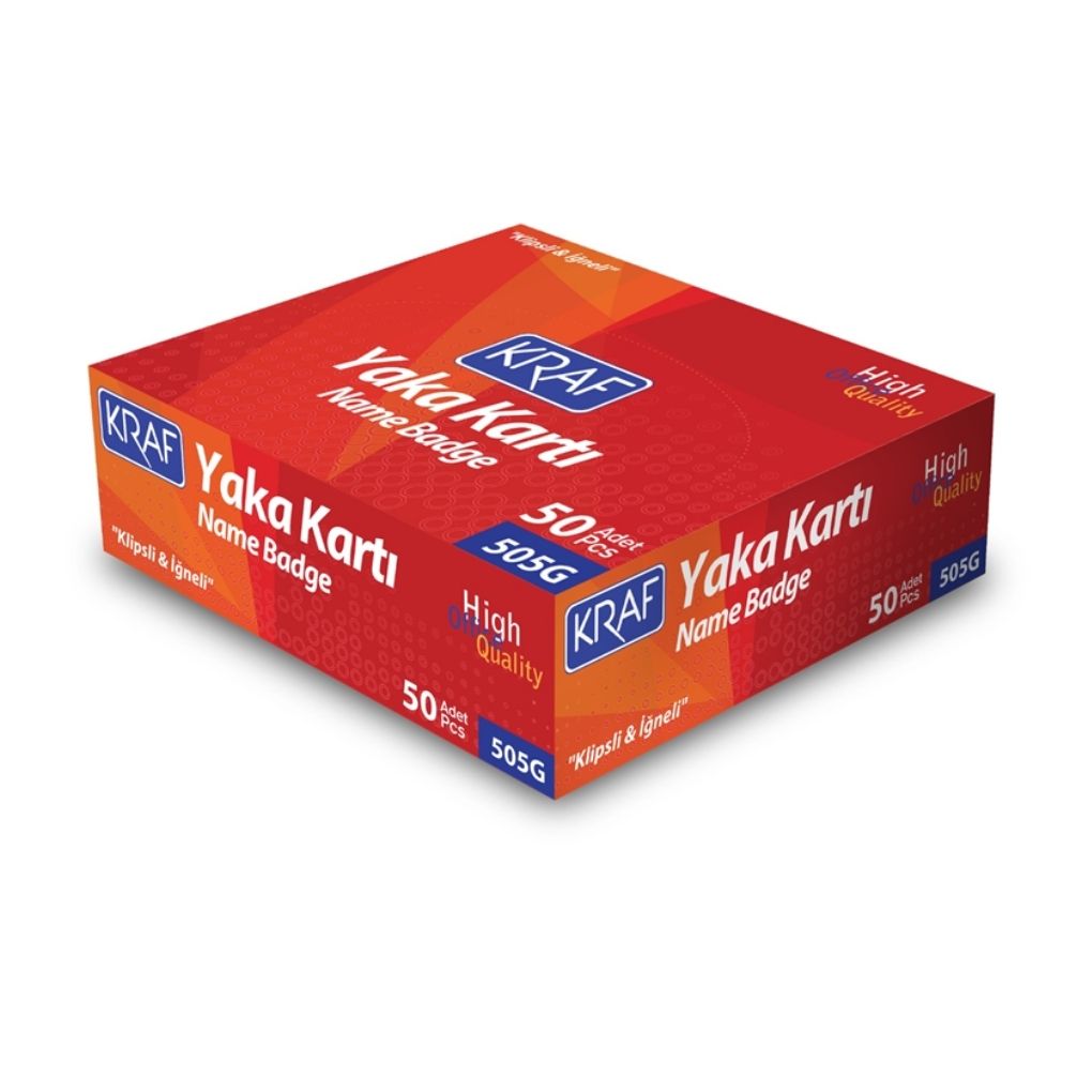 Kraf Yaka Kartı Sert Klipsli & İğneli 505G