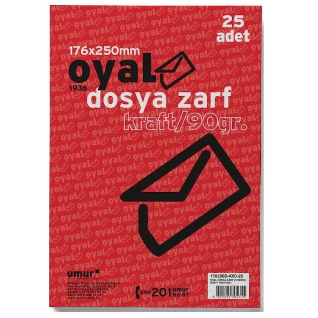Oyal Zarf Torba 17X25 90 Gr Poşetli Kraft 25 Li 3000