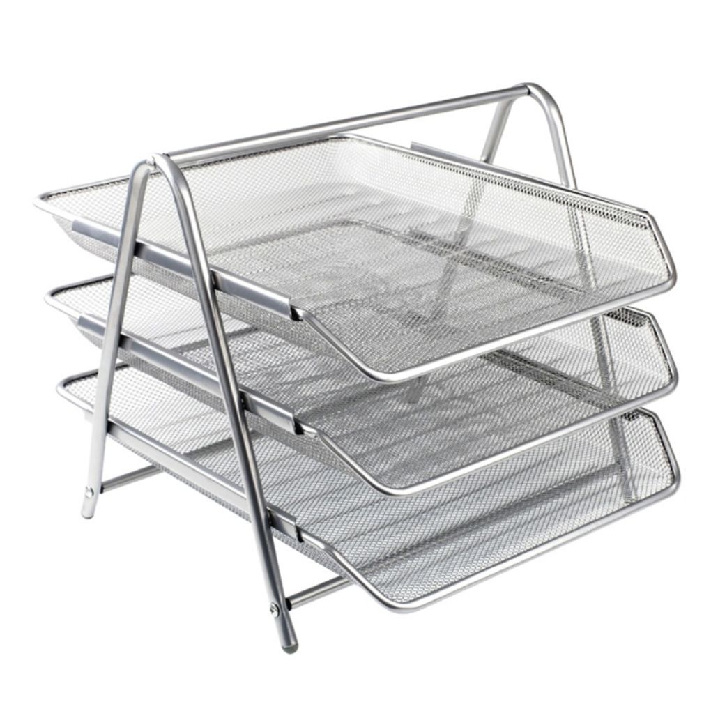 Kraf Perfore Evrak Rafı Metal 3 Katlı 460G Gri