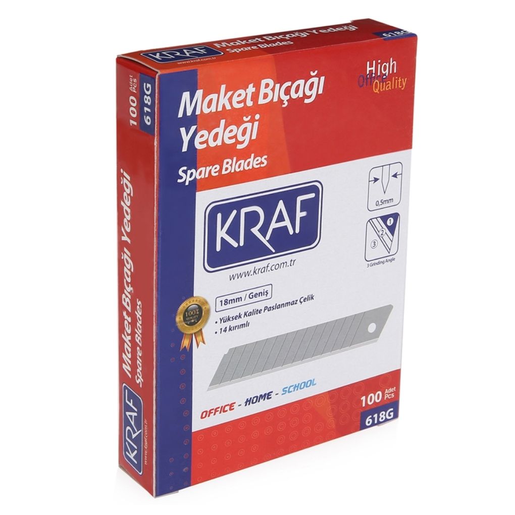 Kraf Maket Bıçağı Yedeği Geniş 10 Lu 618G