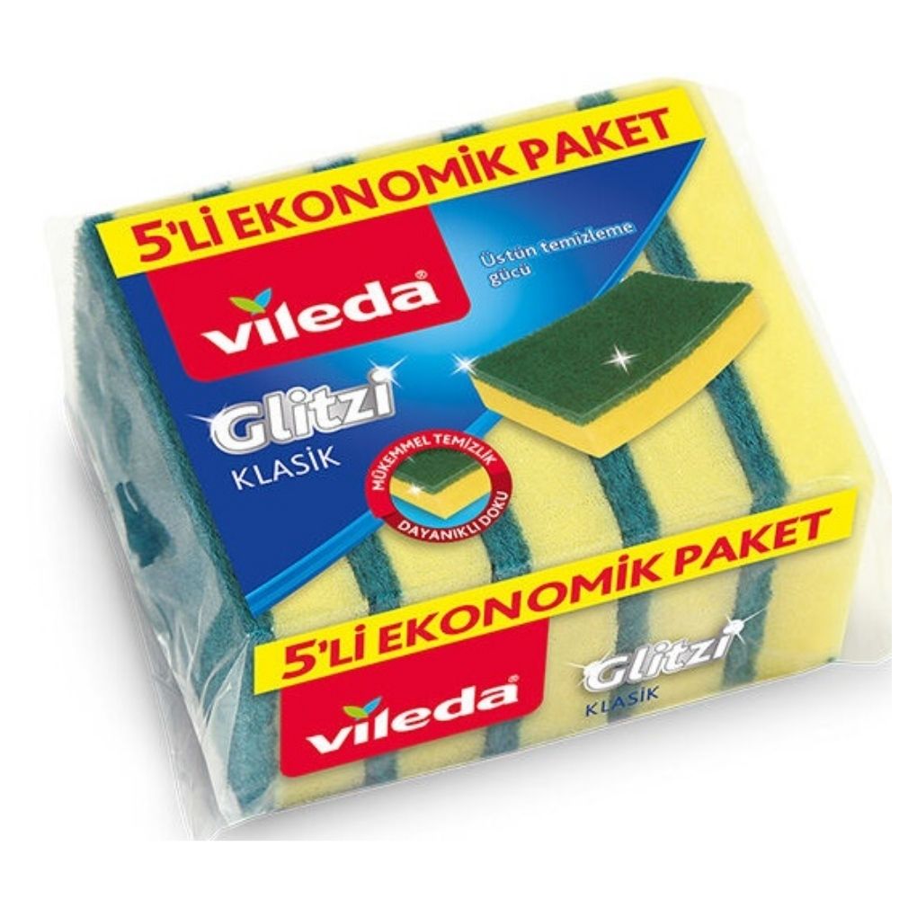 Vileda Sünger Klasik Yeşil 5 Li Düz 141126