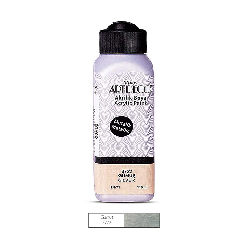 Artdeco Metalik Akrilik Boya 140 Ml Gümüş