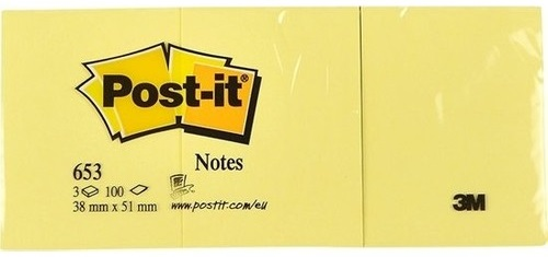 Post-it Yapışkanlı Not Kağıdı Sarı 76x76 100 Yp 654