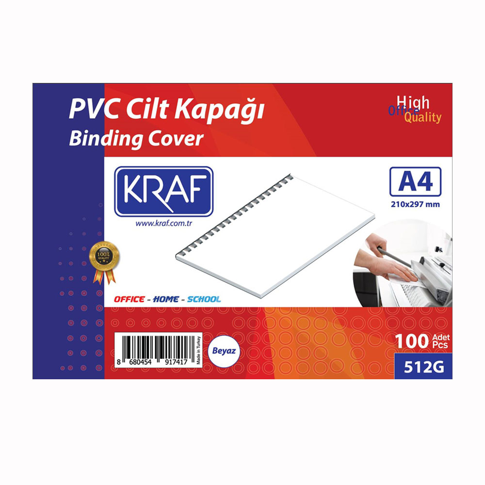 Kraf Cilt Kapağı A4 100 Lü 512G Beyaz