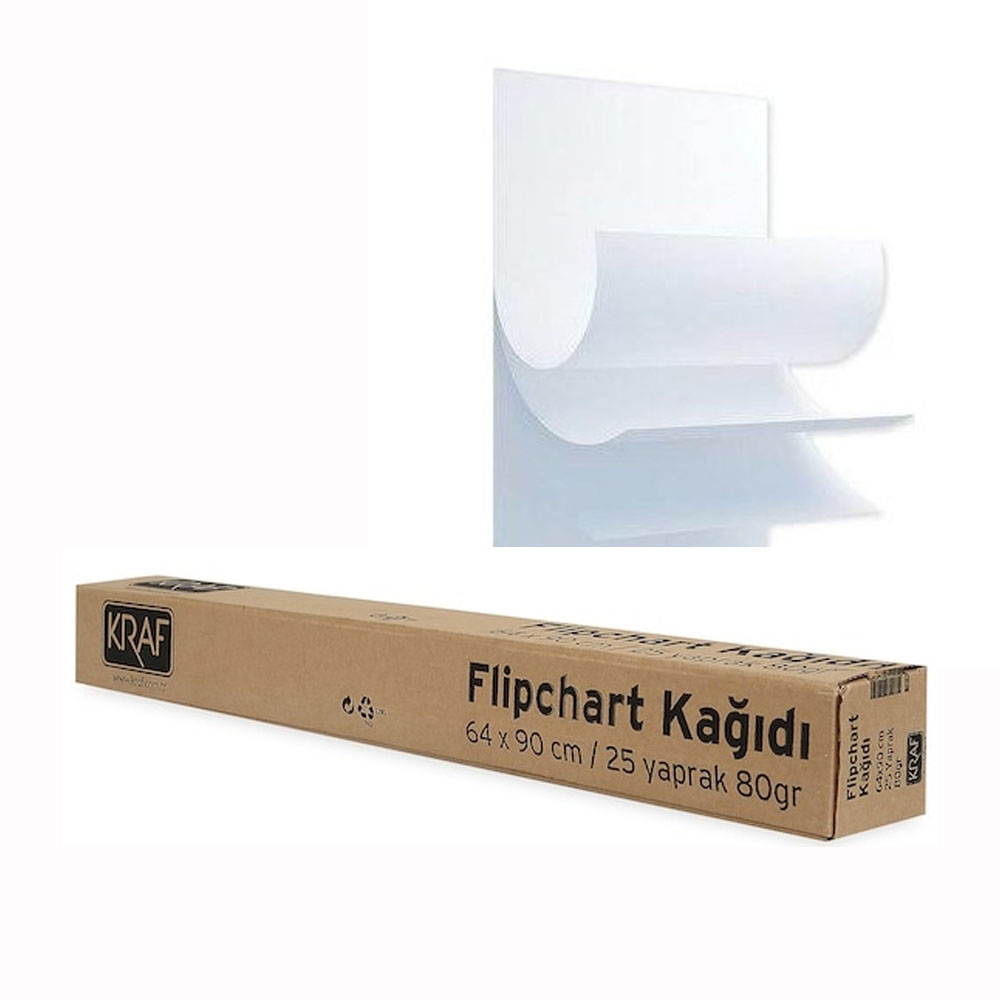 Kraf Flıpchart Kağıdı Rulo 64X90Cm 25 Yp 703G
