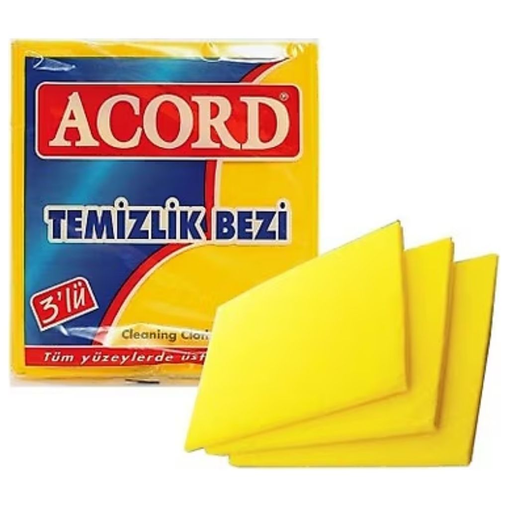 Acord Sarı Temizlik Bezi 3 Lü
