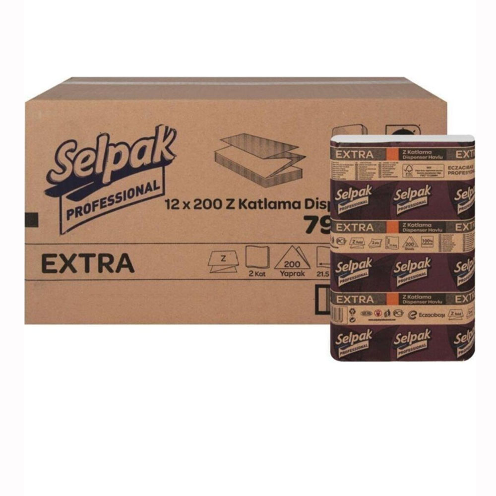 Selpak 7906606 Extra Z Katlı Dispenser Havlu 200X12 Li