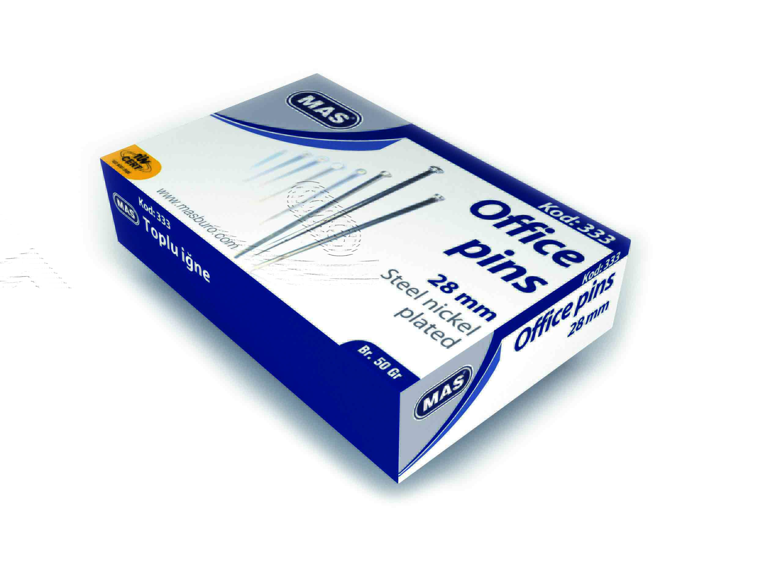 Mas 333 Toplu İğne 28Mm 50Gr