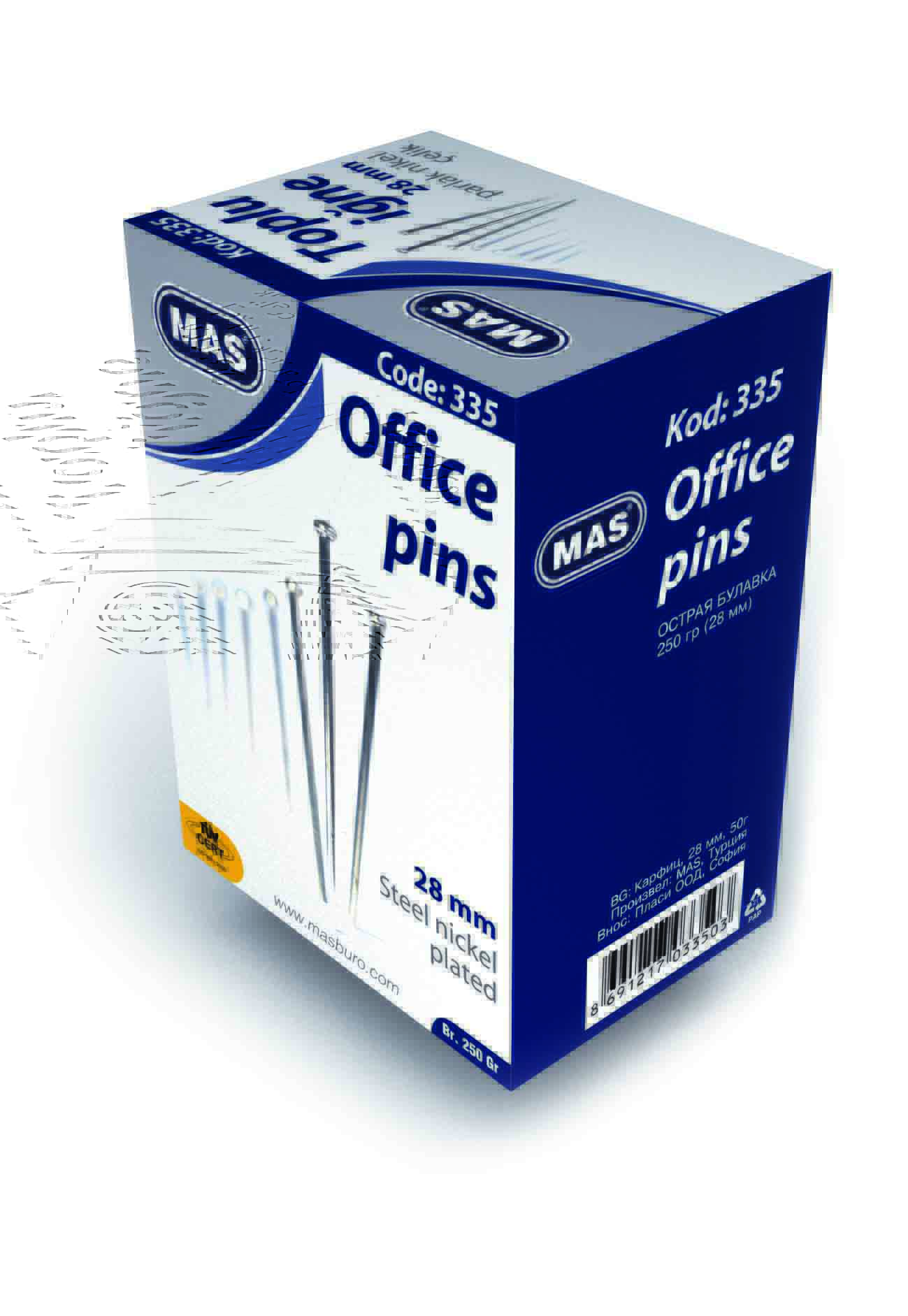Mas 335 Toplu İğne 28Mm 250Gr