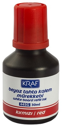 Kraf Beyaz Tahta Kalem Mürekkebi   30Ml 445G Kırmızı