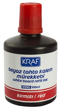Kraf Beyaz Tahta Kalem Mürekkebi 100Ml 450G Kırmızı
