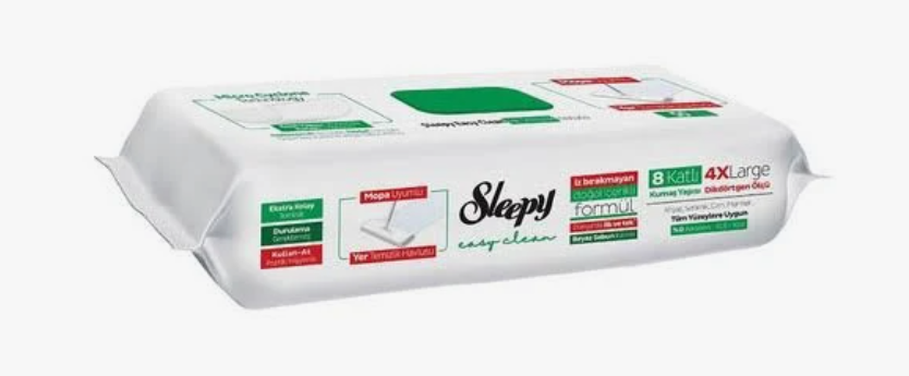 Sleepy Easy Clean Beyaz Sabun Katkılı Mopa Uyumlu Yer Temizlik Havlusu 50 Yaprak