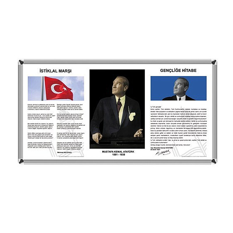 Akyazı 0250 Alüminyum Çerçeveli Milli Levha 50X90 3Lü Set