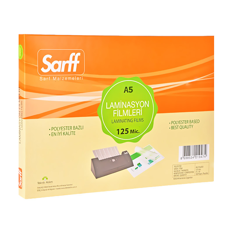 Sarff 15309017 Laminasyon Filmi A5 125Mic