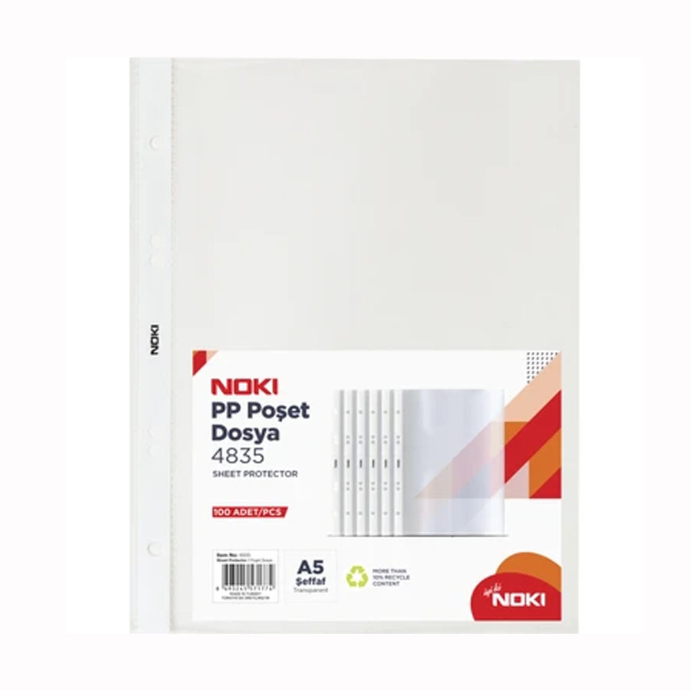 Noki 4835 Delikli Poşet Dosya A5 100Lü