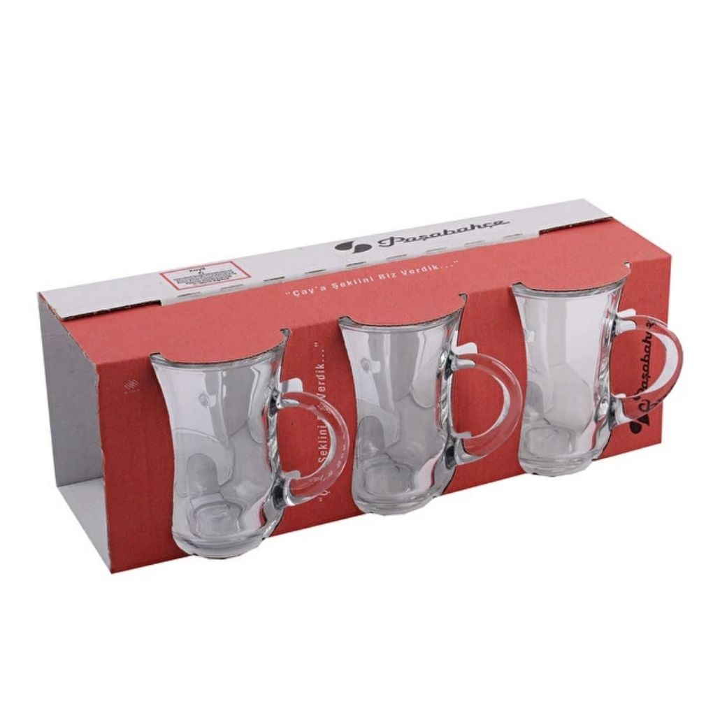 Paşabahçe 55411 Keyif Kulplu Çay Bardağı 6\'lı