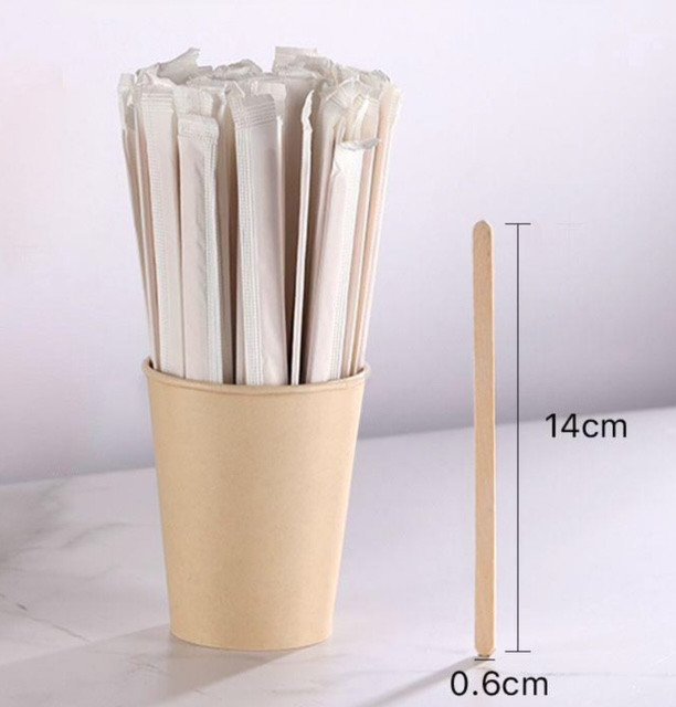 Sargılı tahta karıştırıcı 14 cm 500 adet #4