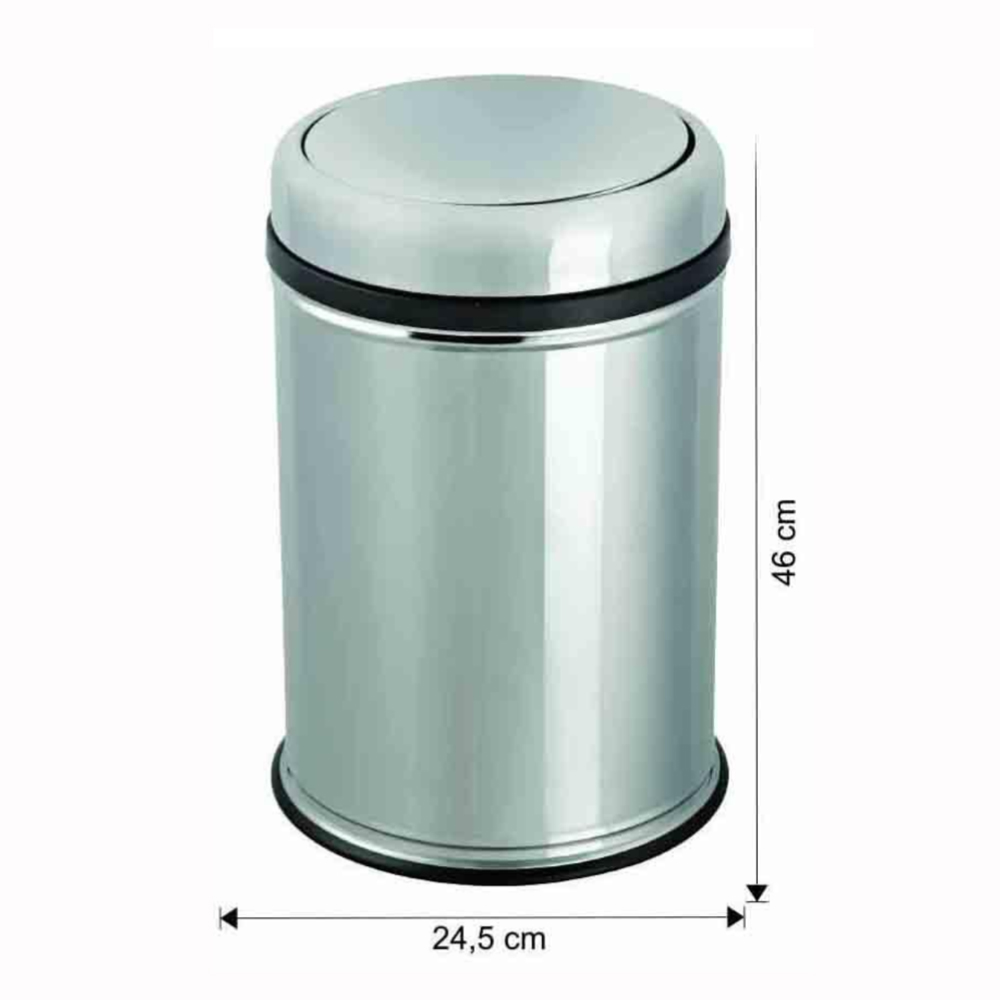 Arı Metal 20 Litre Döner Kapaklı Çöp Kovası Paslanmaz 7919