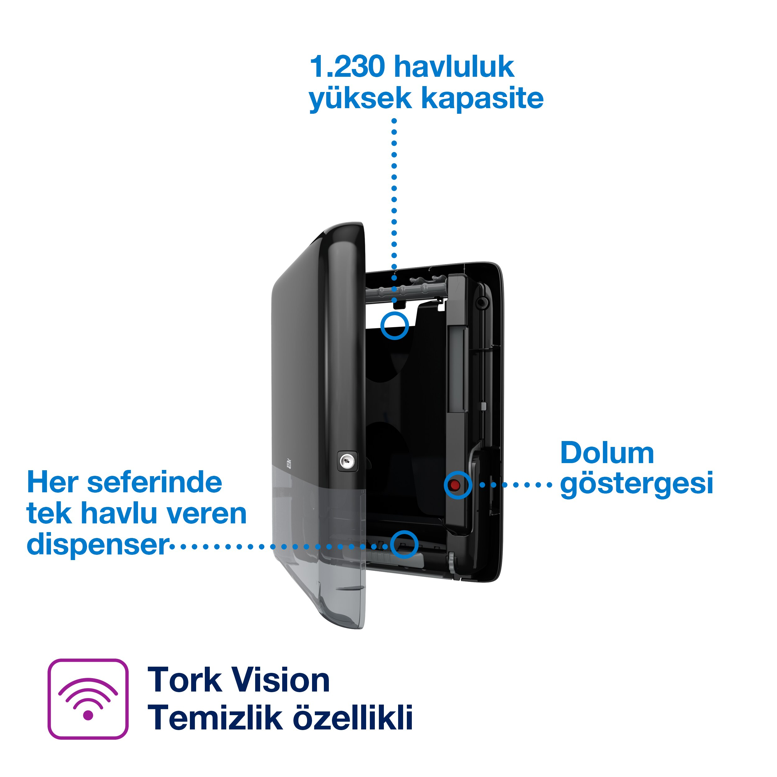 Tork 552558 Peakserve™ Mini Havlu Dispenseri Siyah #2