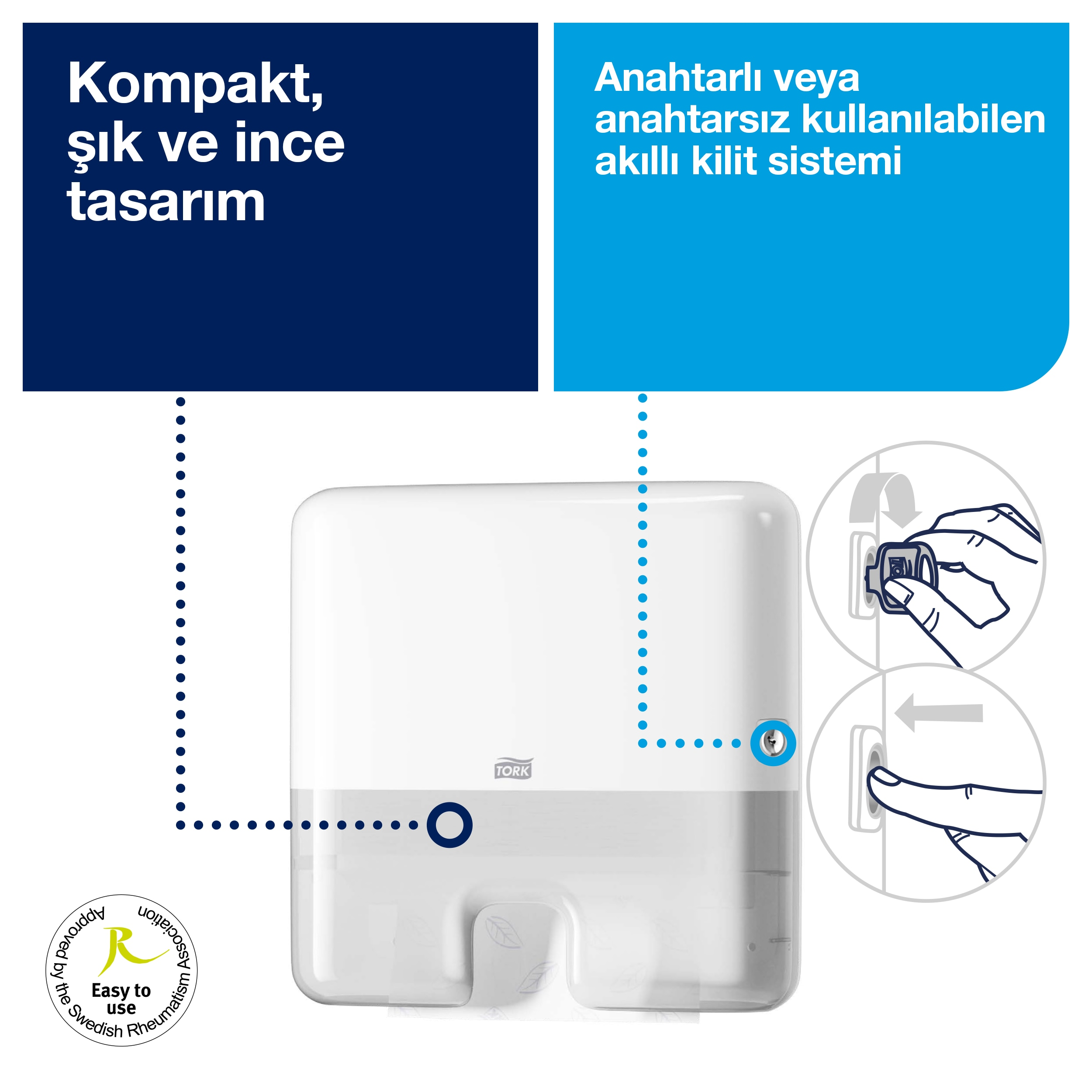 Tork 552100 Xpress® Z Katlı Havlu Dispenseri Beyaz #2