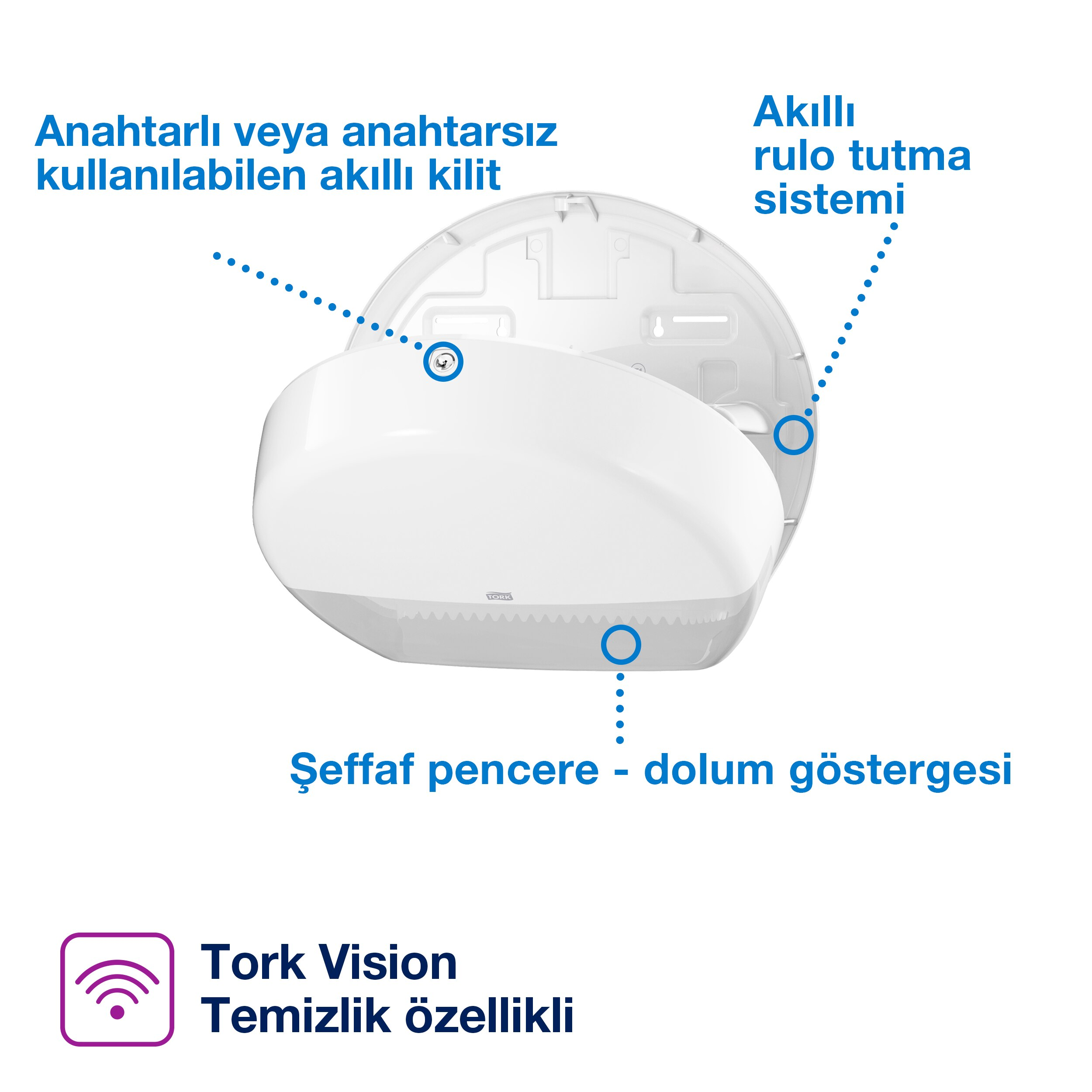 Tork 555000 Jumbo Tuvalet Kağıdı Dispenseri Beyaz #2