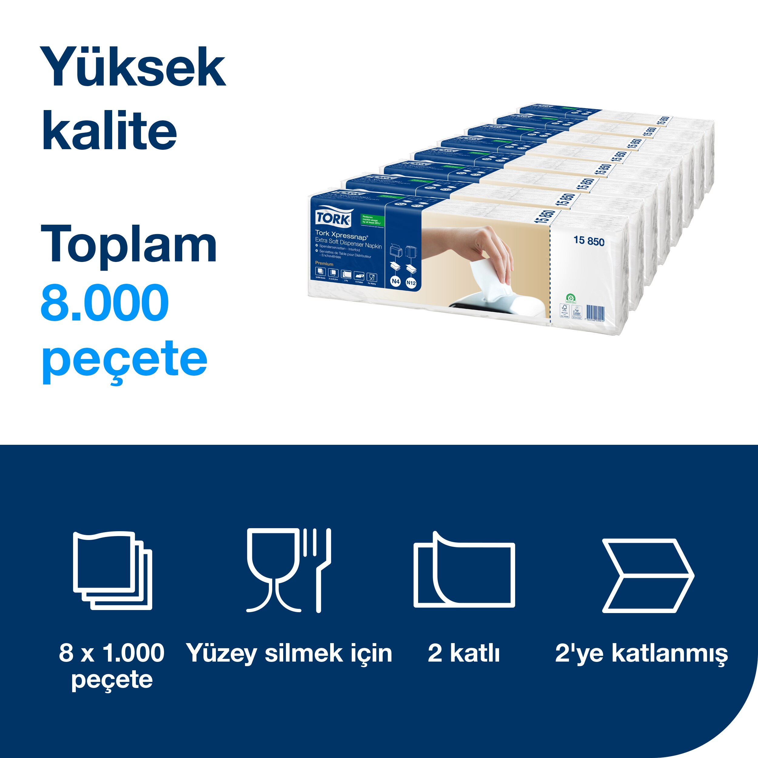 Tork 15850 Xpressnap® Dispenser Peçete Premium 200*40 #3