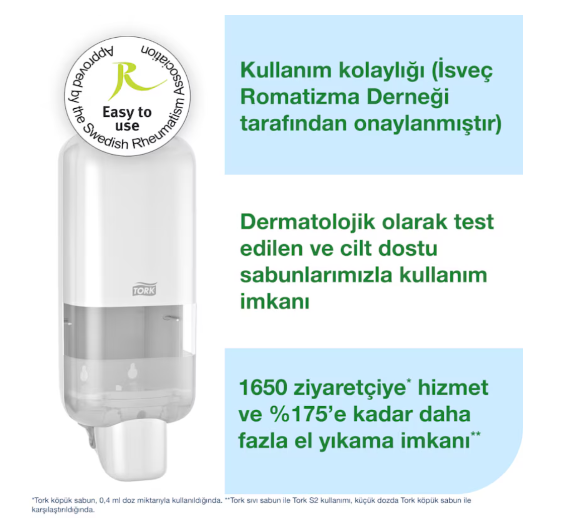 Tork 564500 Köpük Ve Sıvı Sabun Dispenseri Beyaz - Dozaj Ayarlı #5