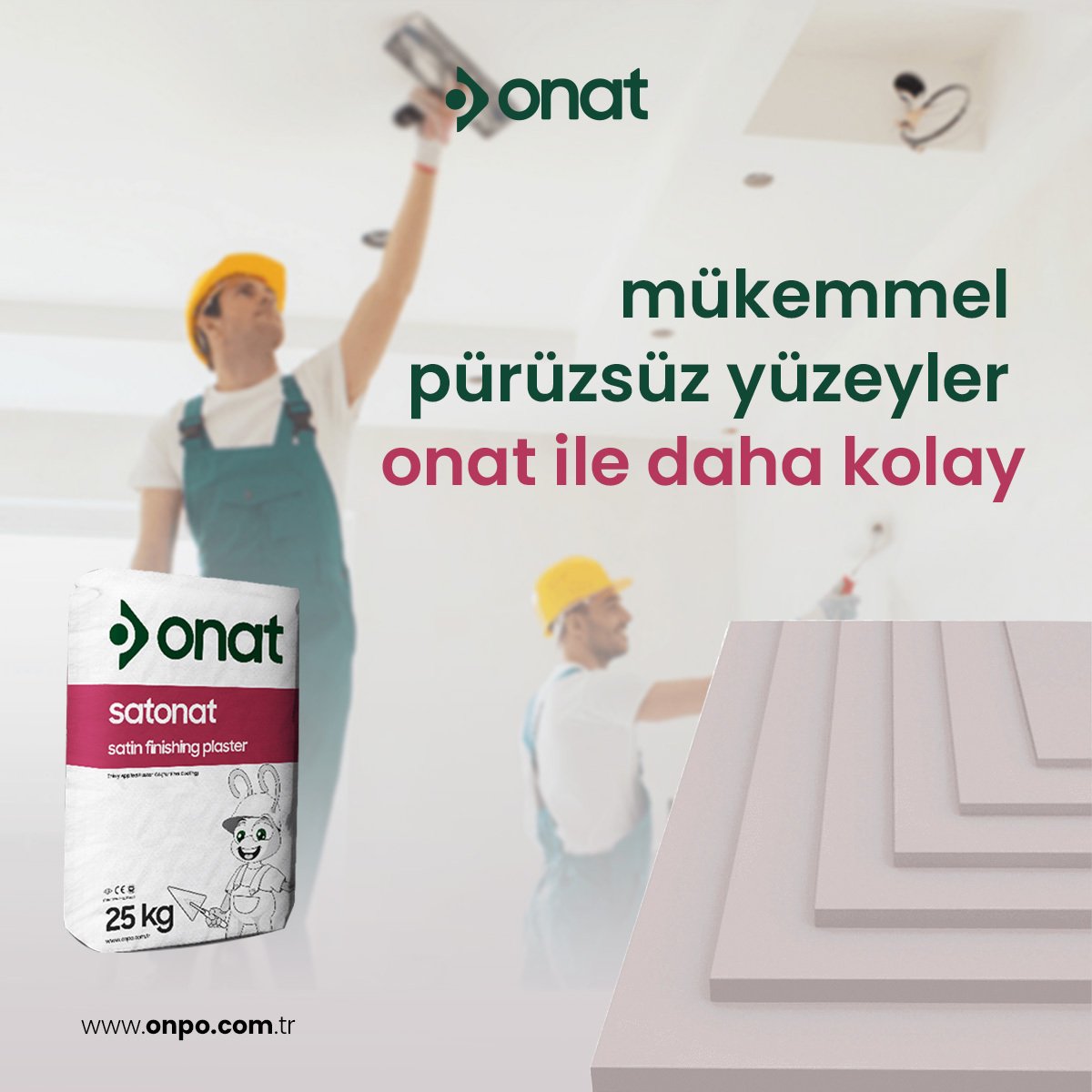 Onat Saten Alçı 25KG Satonat