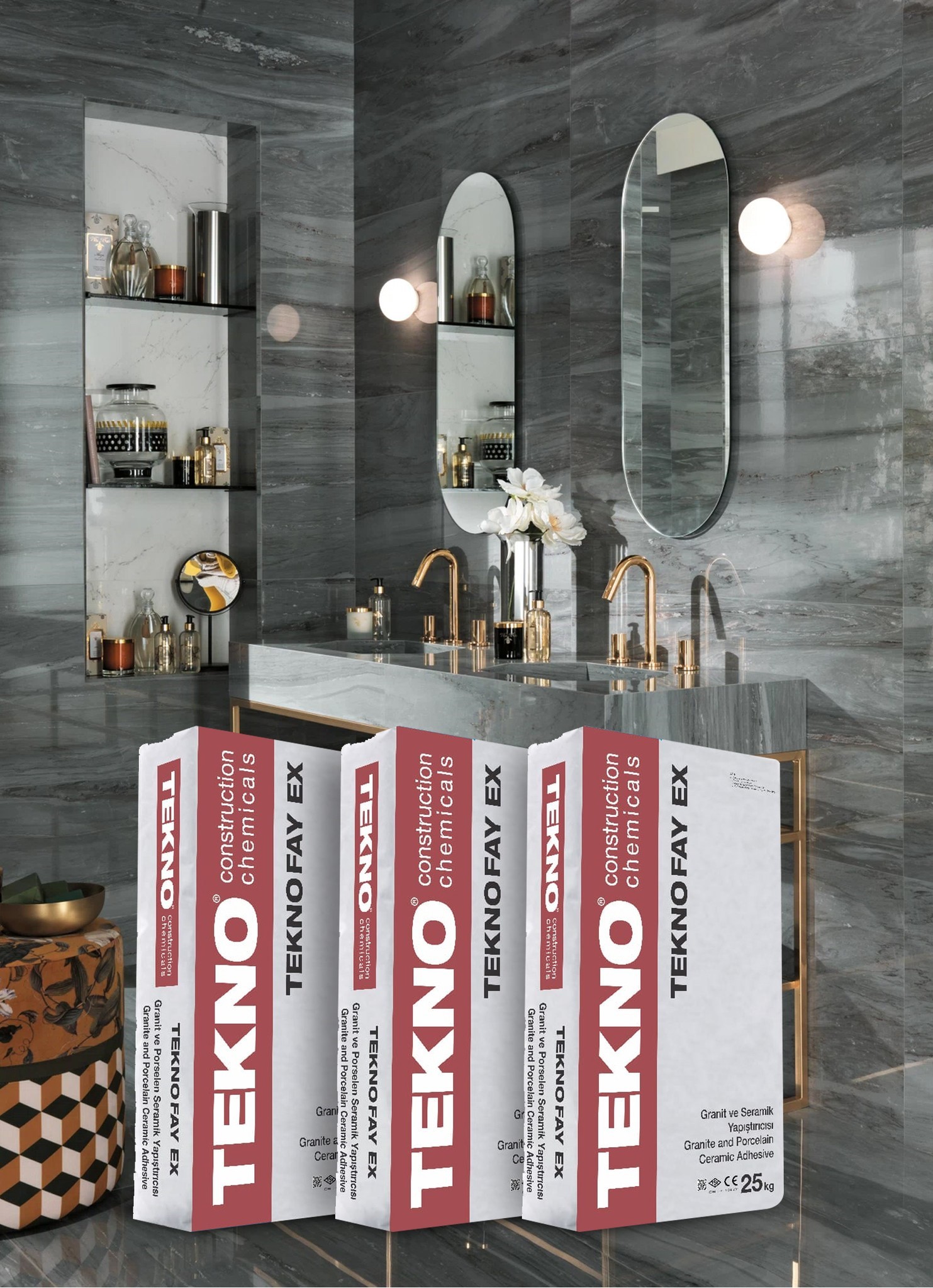 Tekno Teknofay Ex Flex Granit Yapıştırıcı C2TE 25KG